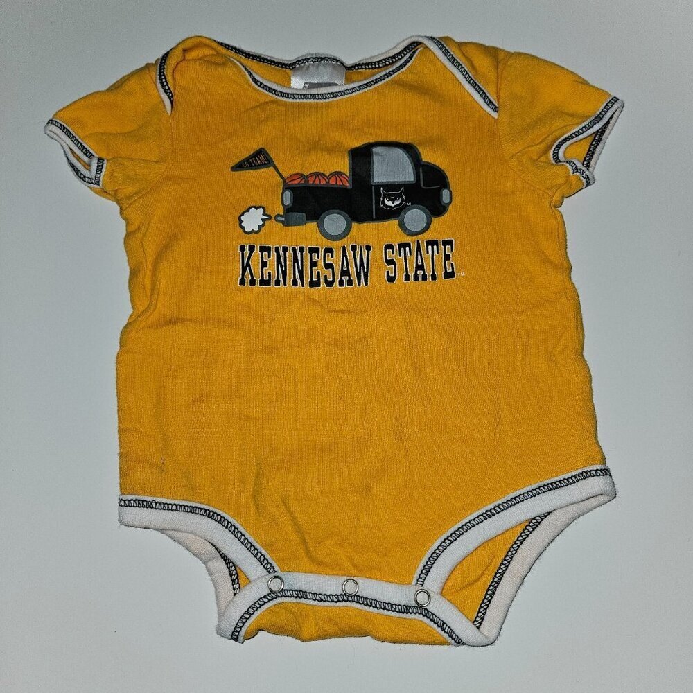 Kennesaw State University Georgia Baby Bodysuit 12 Months Gold Black Russell